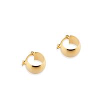 Brinco Argola Usinada Meia Cana Banhado A Ouro 18k Hazel