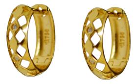 Brinco Argola Vazada 15mm Vazada Click Ouro18k