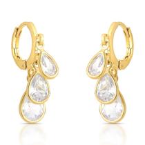 Brinco Argola Zirconia Folheado A Ouro Brinco Argola Zirconia Folheado A Ouro