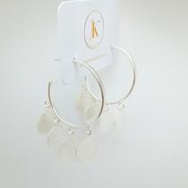 Brinco Argolas com Medalhas Prata