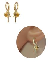 Brinco Argolinha 2 Pingentes Folheado Ouro 18k Antialérgico Brinco Argolinha 2 Pingentes Folheado Ouro 18k Antialérgico