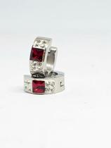 Brinco argolinha aço com zirconia Brinco argolinha aço com zirconia