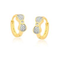 Brinco Argolinha Click Lacinho Folheado Ouro Zircônia Brinco Argolinha Click Lacinho Folheado Ouro Zircônia