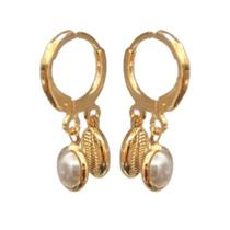 Brinco Argolinha com 2 Pingentes Folheado Ouro 18k Brinco Argolinha com 2 Pingentes Folheado Ouro 18k