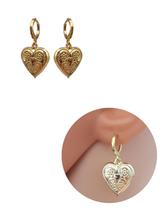 Brinco Argolinha com Pingente Coração Folheado Ouro 18k Antialérgico Brinco Argolinha com Pingente Coração Folheado Ouro 18k Antialérgico