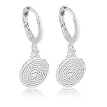 Brinco Argolinha com Pingente Pai Nosso Aço Inox Prateado Brinco Argolinha com Pingente Pai Nosso Aço Inox Prateado