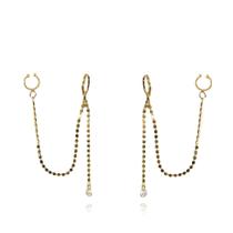 Brinco Argolinha Corrente Com Ponto De Luz E Piercing Fake Brinco Argolinha Corrente Com Ponto De Luz E Piercing Fake