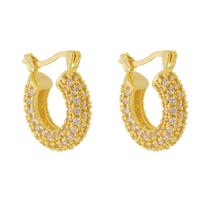 Brinco argolinha cravejada tamy zircônias folheado a ouro18k Brinco argolinha cravejada tamy zircônias folheado a ouro18k