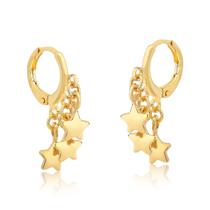 Brinco Argolinha de Estrelas Revestido em Ouro
