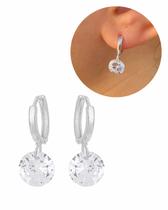 Brinco Argolinha Diamante Antialérgico Banhado Ouro Prata