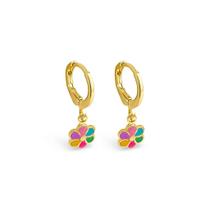Brinco Argolinha Florzinha Multicor Folheado a Ouro para Bebês e Crianças Brinco Argolinha Florzinha Multicor Folheado a Ouro para Bebês e Crianças
