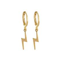 Brinco argolinha mini raio folheado a ouro 18k