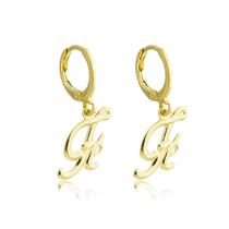 Brinco Argolinha Pingente Fe Banhado a Ouro 18k