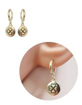 Brinco Argolinha Trevo Folheado Ouro 18k Antialérgico