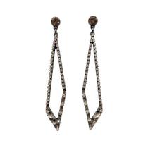 Brinco Armem Rr Bijoux Comprido Cristais Grafite