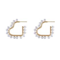 Brinco Armem Rr Bijoux Coração Com Pérolas Dourado