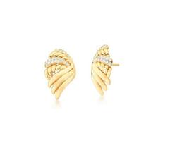 Brinco asa com fileira cravejada banhado a ouro Brinco asa com fileira cravejada banhado a ouro