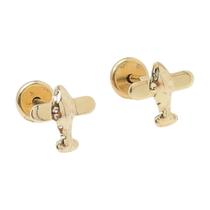 Brinco Avião Folheado a Ouro para Bebês e Crianças Brinco Avião Folheado a Ouro para Bebês e Crianças