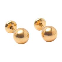 Brinco Baby Bola 5mm Folheado a Ouro de Alta Qualidade
