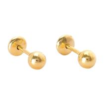 Brinco Baby Bolinha 3,5mm Folheado a Ouro - Ideal para Bebês e Crianças Brinco Baby Bolinha 3,5mm Folheado a Ouro - Ideal para Bebês e Crianças