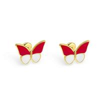 Brinco Baby Borboleta em Resina Folheado a Ouro - Ideal para Bebês e Crianças Brinco Baby Borboleta em Resina Folheado a Ouro - Ideal para Bebês e Crianças