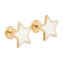 Brinco Baby Estrela Borda Torcida Folheado a Ouro - Ideal para Bebês e Crianças Brinco Baby Estrela Borda Torcida Folheado a Ouro - Ideal para Bebês e Crianças