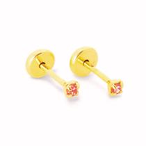 Brinco Baby Folheado a Ouro com Pedra de 4,5mm - Várias Cores Brinco Baby Folheado a Ouro com Pedra de 4,5mm - Várias Cores