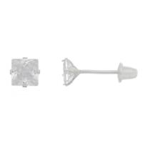 Brinco Baby Pedra Quadrada 3mm Prata 925 Tarraxa Tipo Baby Brinco Baby Pedra Quadrada 3mm Prata 925 Tarraxa Tipo Baby