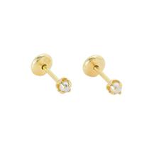 Brinco Baby Pérola 2mm Folheado a Ouro - Vários Tamanhos Brinco Baby Pérola 2mm Folheado a Ouro - Vários Tamanhos