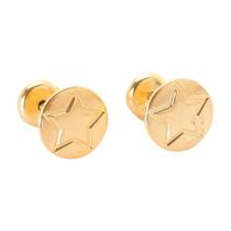 Brinco Baby Redondo Estrela Folheado a Ouro - Várias Cores