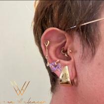 Brinco balanço ear hook dourado feminino ana walcacer semijoias.
