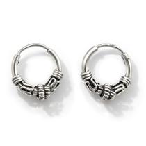 Brinco Bali Tribal Bolinha Pequeno 11 mm Prata Legitima 925 Brinco Bali Tribal Bolinha Pequeno 11 mm Prata Legitima 925