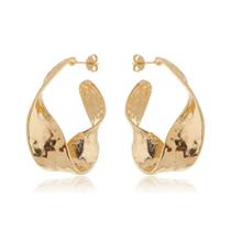 Brinco Banhado a Ouro 18k Argola Torcida Grande 4X1