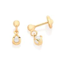 Brinco banhado a ouro 18k com pérolas - tam.único 5271950026