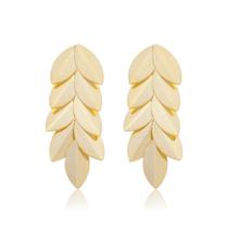 Brinco Banhado A Ouro 18K Folhas Grande Brinco Banhado A Ouro 18K Folhas Grande