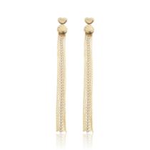 Brinco Banhado A Ouro 18K Franja Com Zircônias Grande
