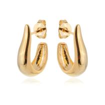 Brinco Banhado A Ouro 18k Gota Médio