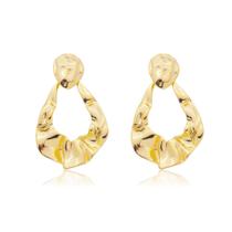 Brinco Banhado A Ouro 18K Gota Texturizado Grande Brinco Banhado A Ouro 18K Gota Texturizado Grande