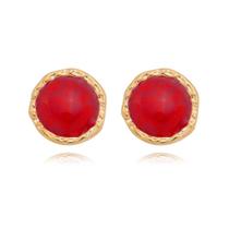 Brinco Banhado a Ouro 18k Redondo Esmaltação Italiana Médio Brinco Banhado a Ouro 18k Redondo Esmaltação Italiana Médio