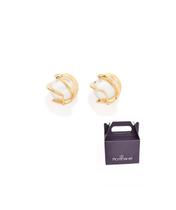 Brinco Banhado a Ouro com Pérolas Rommanel 527390 Brinco Banhado a Ouro com Pérolas Rommanel 527390