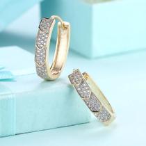Brinco banhado a ouro com zircônia, tipo argola