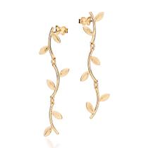 Brinco banhado a ouro galho com folhas 522763 Rommanel Brinco banhado a ouro galho com folhas 522763 Rommanel