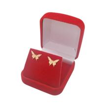 Brinco Banhado a Ouro Liso De Borboleta Bijou Art