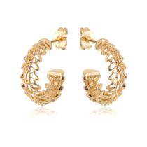Brinco Banhado A Ouro Mini Argola Folhas