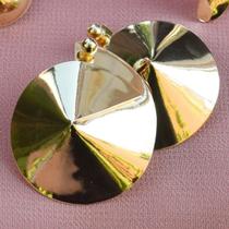 Brinco Banhado A Ouro Modelo Cone Com Bola Na Ponta Brinco Banhado A Ouro Modelo Cone Com Bola Na Ponta