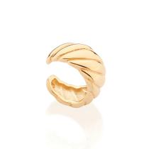 Brinco banhado ouro 3x 24k 18k e 22k feminino pequeno rommanel piercing de pressão ondulado 527322 Brinco banhado ouro 3x 24k 18k e 22k feminino pequeno rommanel piercing de pressão ondulado 527322