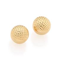 Brinco banhado ouro 3x 24k 18k e 22k femininos pequenos bolinha rommanel solitário bola trabalhada 525468