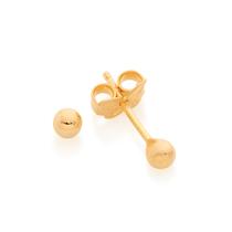 Brinco banhado ouro 3x 24k 18k e 22k femininos segundo furo bolinha rommanel infantil fosca 526032 Brinco banhado ouro 3x 24k 18k e 22k femininos segundo furo bolinha rommanel infantil fosca 526032