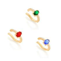 Brinco banhado ouro 3x 24k 18k e 22k pressão femininos festa gota e zircônias cristal piercing rommanel 526340 Brinco banhado ouro 3x 24k 18k e 22k pressão femininos festa gota e zircônias cristal piercing rommanel 526340