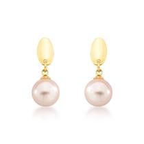 Brinco base gota lisa e pérola